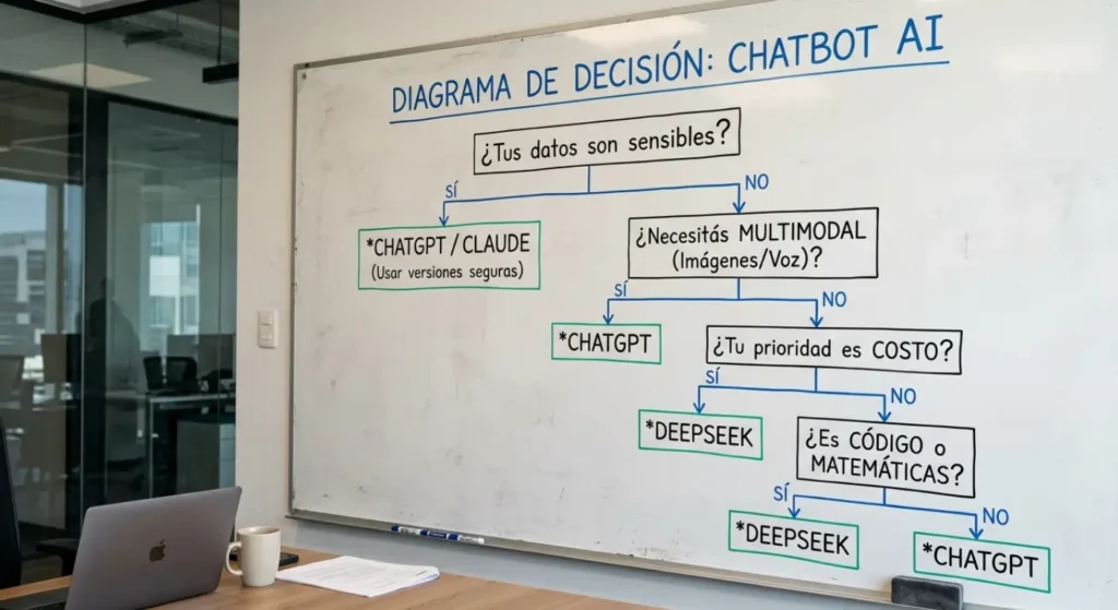 Árbol de decisión: cuándo elegir DeepSeek vs ChatGPT según tu caso de uso en 2026